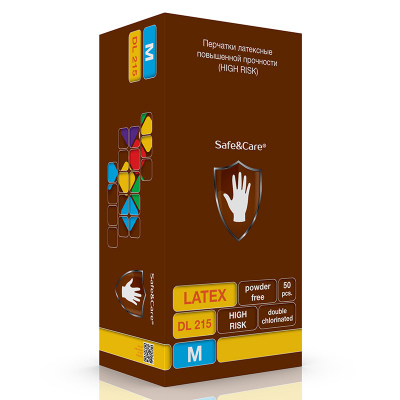 Перчатки латексные особо прочные SAFE&CARE, M